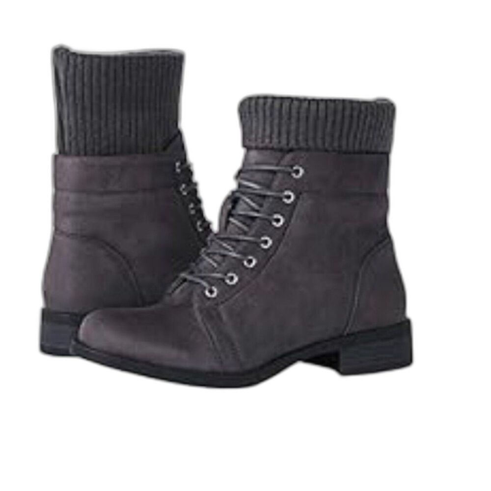 Gray Combat Boots - Size 7 - NWOT